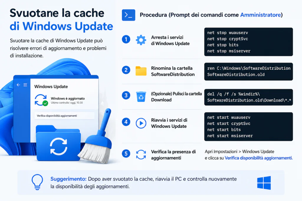 Hapus cache Pembaruan Windows